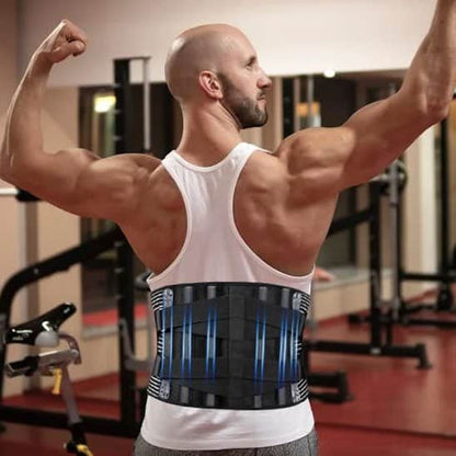 Ceinture lombaire 6 supports et doubles sangles élastiques réglables