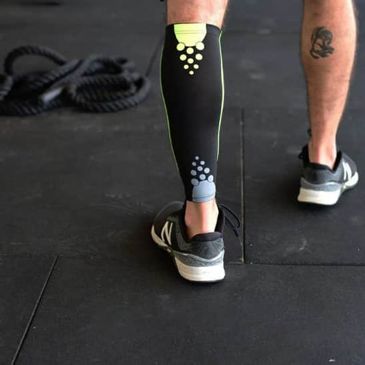 Manchon de compression mollet jaune