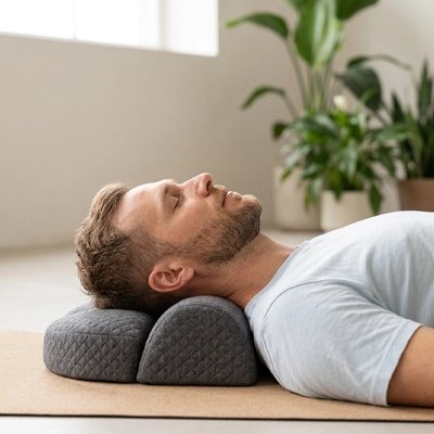 Oreiller cervical reposer méditation 