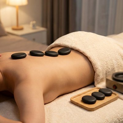 Pierre chaude massage relaxante