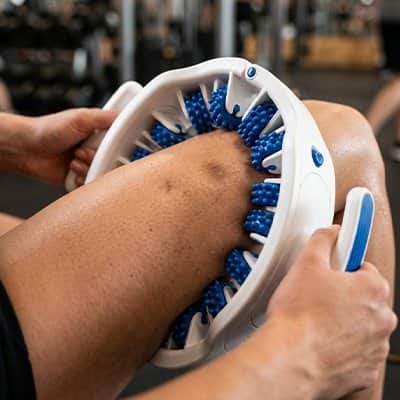 Rouleau de massage bleu