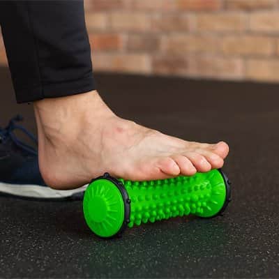 Rouleau massage pied vert