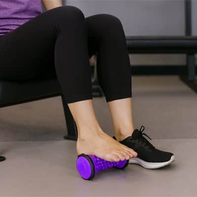 Rouleau massage pied violet