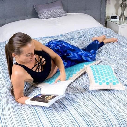 Tapis d acupression  blanc et bleu