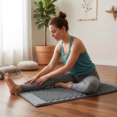 Tapis d acupression gris relaxant